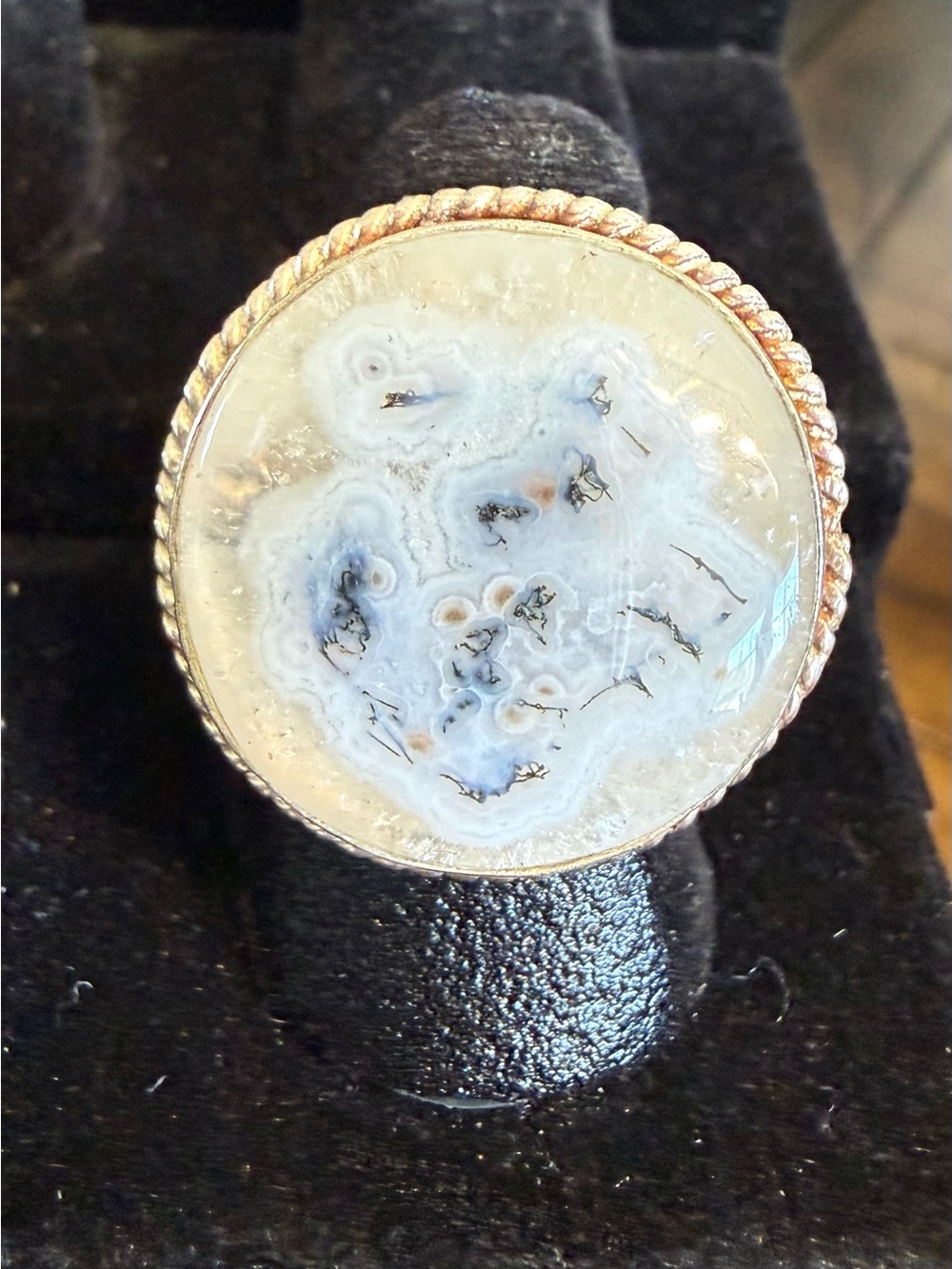 Agate Statement Ring in White and Black- Women's Jewelry